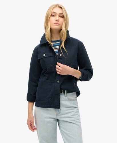 Women's Canvas Chore Jacket Navy / Eclipse Navy - Size: 16 - Superdry - Modalova