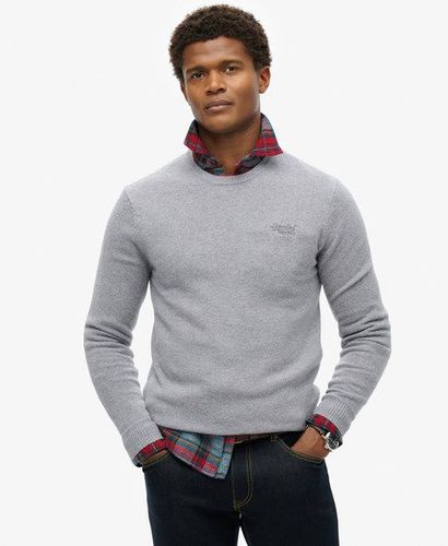 Men's Essential Slim Fit Crew Jumper Light Grey / Cloud Grey Marl - Size: M - Superdry - Modalova