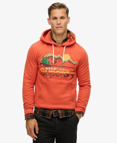 Men's Great Outdoors Graphic Hoodie Orange / Rust Orange Marl - Size: XL - Superdry - Modalova