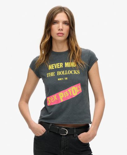 Women's Sex Pistols Limited Edition Cap Sleeve T-shirt Black / Mid Backstage Black - Size: 8 - Superdry - Modalova