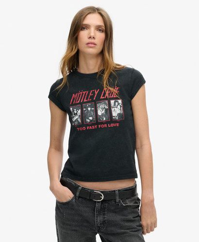 Women's Classic Motley Crue Cap Sleeve T-Shirt, Black, Size: 10 - Superdry - Modalova