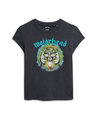 Women's Motörhead x Cap Sleeve Band T-Shirt Black / Heavy Backstage Black - Size: 8 - Superdry - Modalova