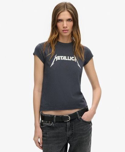 Women's Classic Metallica Cap Sleeve T-Shirt, Black, Size: 14 - Superdry - Modalova