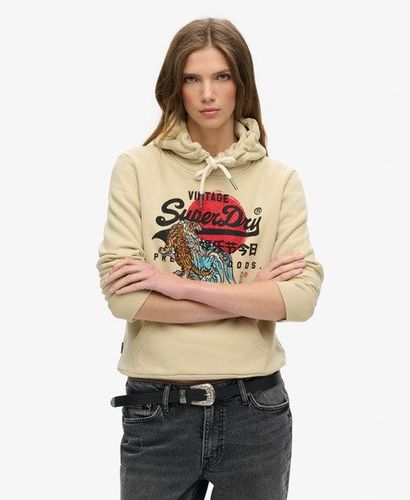 Women's Tokyo Vintage Logo Graphic Hoodie Green / Tidal Foam Green - Size: 14 - Superdry - Modalova