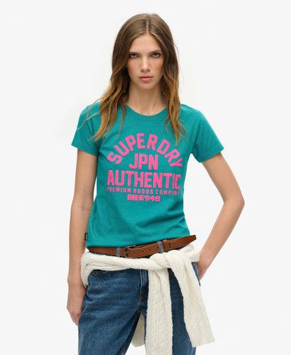 Damen Figurbetontes T-Shirt mit Schaum-Print - Größe: 36 - Superdry - Modalova