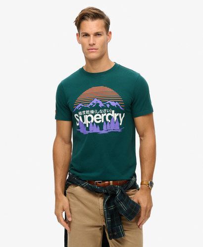 Men's Great Outdoors Graphic T-Shirt Green / Dark Pine Green - Size: S - Superdry - Modalova