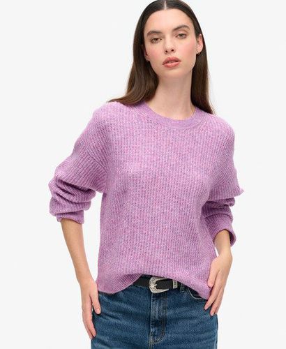 Women's Brushed Crew Neck Jumper Purple / Lilac Pink Twist - Size: 12 - Superdry - Modalova