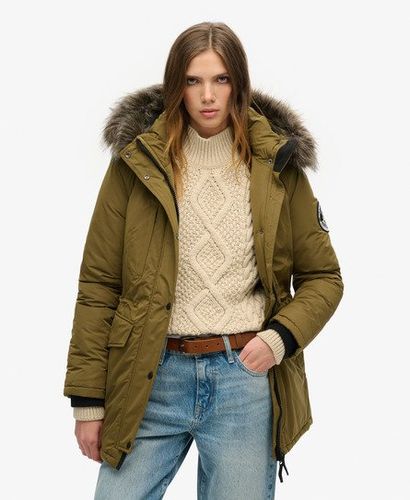 Women's Ashley Everest Parka Coat Khaki - Size: 12 - Superdry - Modalova