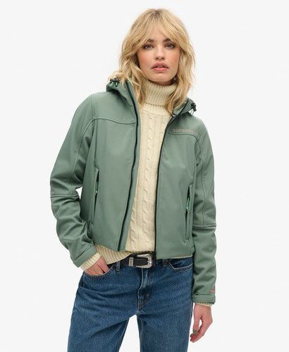 Women's Hooded Soft Shell Trekker Jacket Green / Laurel Khaki - Size: 8 - Superdry - Modalova