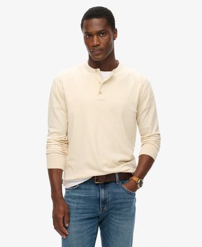 Men's The Merchant Store - Jersey Grandad Top Cream / Oatmeal Beige - Size: M - Superdry - Modalova