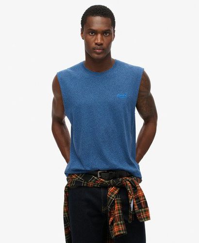 Men's Organic Cotton Essential Logo Tank Top Blue / Bright Blue Grit - Size: XL - Superdry - Modalova