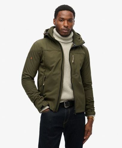 Men's Hooded Soft Shell Trekker Jacket Khaki / Army Khaki - Size: L - Superdry - Modalova