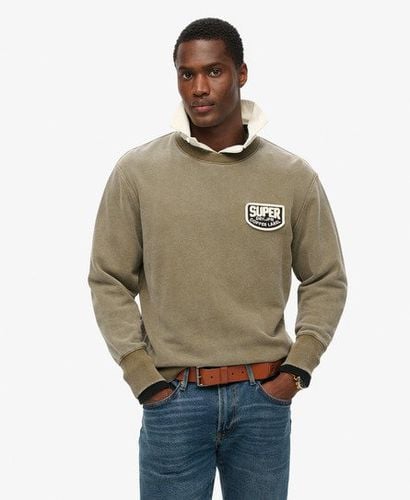 Men's Mechanic Loose Fit Crew Sweatshirt Green / Olive Night - Size: M - Superdry - Modalova