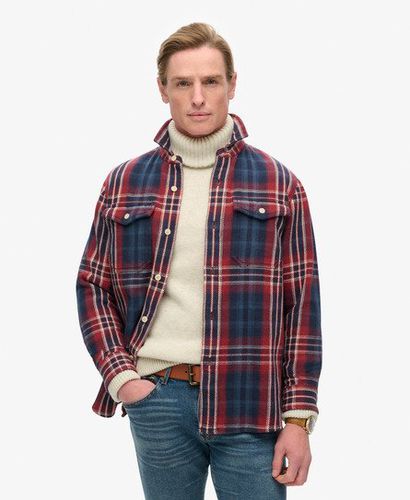 Men's The Merchant Store - Heavy Checked Shirt Navy / Merchant Check Navy - Size: M - Superdry - Modalova