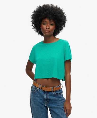 Women's Slouchy Cropped T-Shirt Green / Summer Green - Size: 12 - Superdry - Modalova