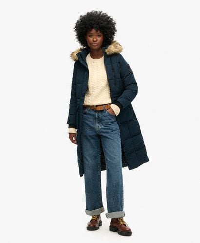 Women's Langer Everest Mantel mit Kunstfellbesatz - Größe: 36 - Superdry - Modalova