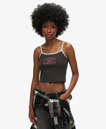 Women's Athletic Essentials Crop Cami Top Black / Washed Black - Size: 16 - Superdry - Modalova