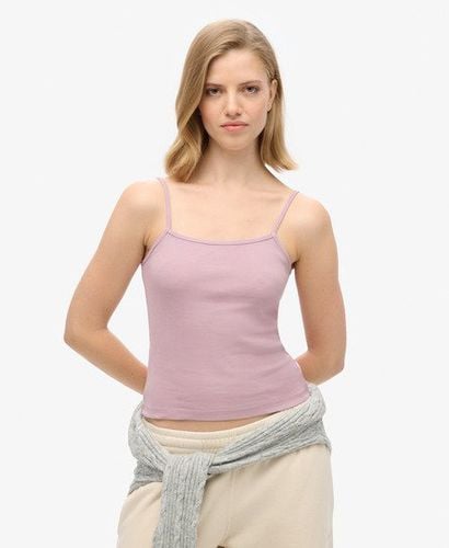 Women's Fine Rib Cami Vest Top Pink / Dusky Pink - Size: 10 - Superdry - Modalova