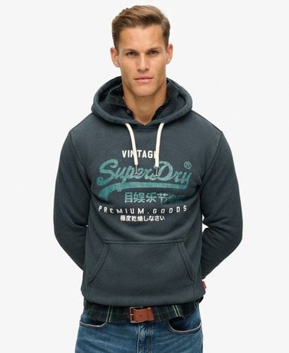 Men's Duo Vintage Logo Hoodie Black/Blue / Jet Black - Size: XL - Superdry - Modalova