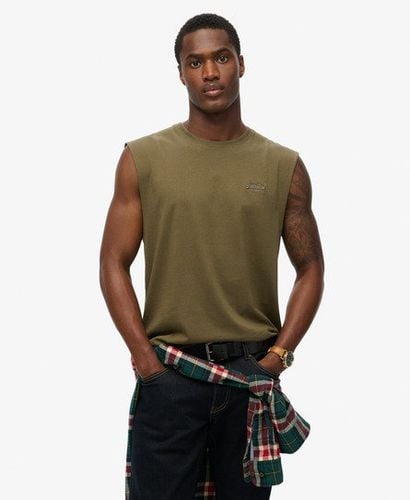 Men's Organic Cotton Essential Logo Tank Top Green / Olive Night Green - Size: S - Superdry - Modalova