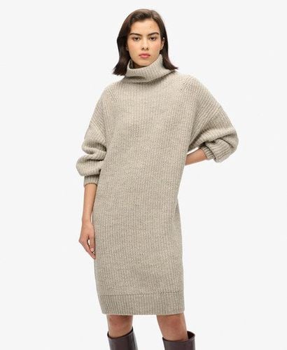 Women's Chunky Rib Knit Jumper Dress Light Grey / Light Grey Twist - Size: 10 - Superdry - Modalova