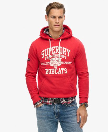 Men's Track & Field Athletic Graphic Hoodie Red / Ferra Red Marl - Size: L - Superdry - Modalova