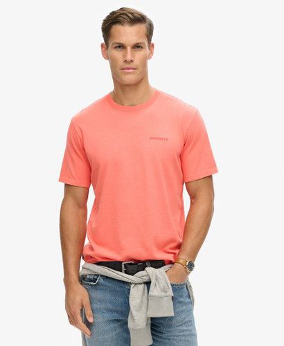 Men's Overdyed Logo Loose T-Shirt Cream / Hot Coral - Size: L - Superdry - Modalova