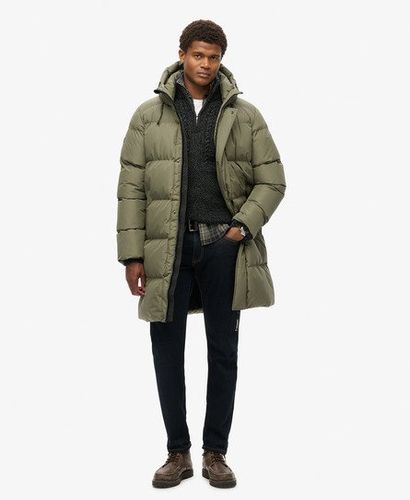 Men's Hooded Sports Puffer Coat Green / Dusty Olive Green - Size: M - Superdry - Modalova