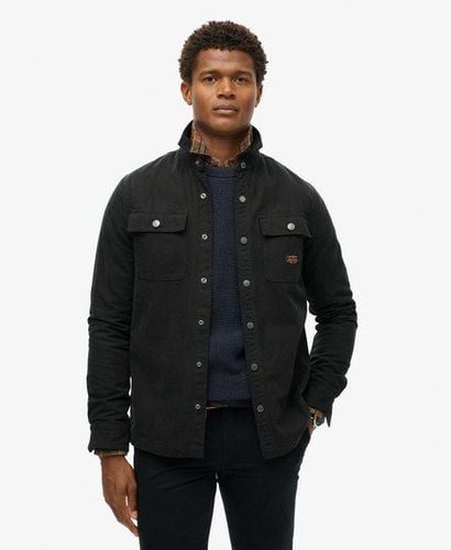 Men's Organic Cotton Canvas Workwear Overshirt Black - Size: L - Superdry - Modalova