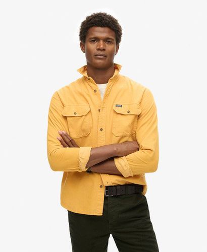 Men's Micro Cord Long Sleeve Shirt Yellow / Golden Yellow - Size: L - Superdry - Modalova