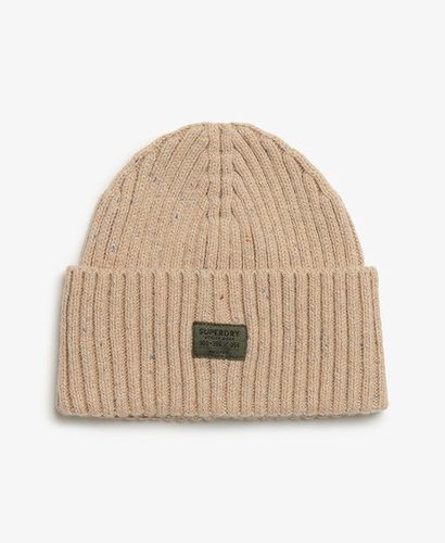 Women's Workwear Nep Knitted Beanie Beige / Stone Beige Nep - Size: 1SIZE - Superdry - Modalova