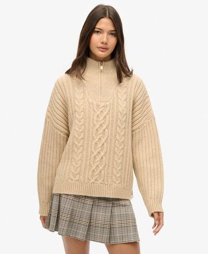 Ladies Classic Checked Low Rise Pleated Mini Skirt, Beige, Size: 10 - Superdry - Modalova