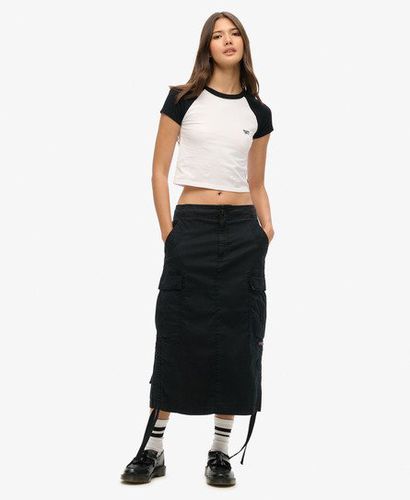 Women's Cargo Midi Skirt Black / Washed Black - Size: 10 - Superdry - Modalova