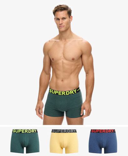 Men's Organic Cotton Boxer Triple Pack Navy / Dark Indigo Blue Marl/Buck Green Marl/Nautical Yel - Size: M - Superdry - Modalova