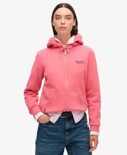 Women's Essential Logo Zip Hoodie Pink / Camping Pink - Size: 10 - Superdry - Modalova