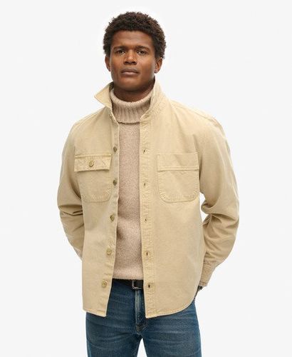 Men's Surplus Canvas Overshirt Cream / Pale Khaki - Size: M - Superdry - Modalova