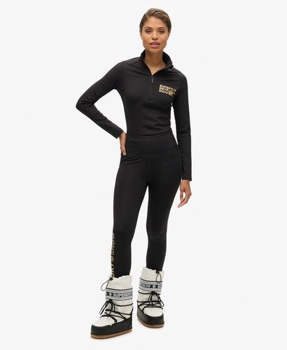 Women's Sport Ski Base Layer Leggings Black - Size: 8 - Superdry - Modalova