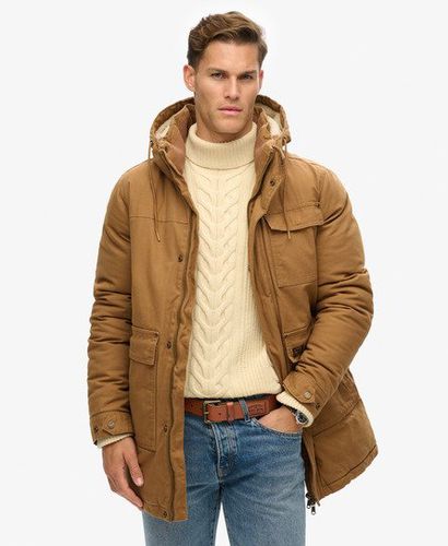 Men's Workwear Hooded Parka Jacket Brown / Denim Co Tobacco Brown - Size: M - Superdry - Modalova