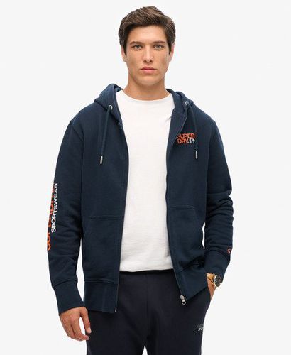 Men's Sportswear Logo Loose Zip Hoodie Navy / Eclipse Navy - Size: M - Superdry - Modalova