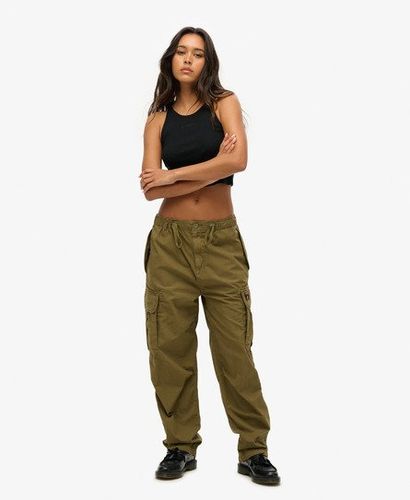 Women's Oversized Baggy Parachute Pants, Green, Size: 34/32 - Superdry - Modalova