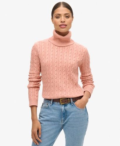 Damen Figurbetonter Rollkragenpullover mit Zopfmuster - Größe: 44 - Superdry - Modalova