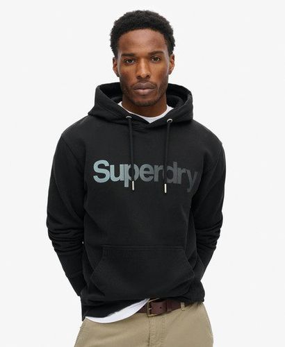 Men's Core Logo Fade Loose Hoodie Black - Size: XL - Superdry - Modalova