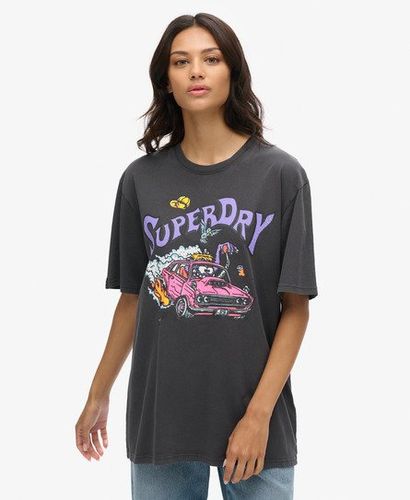 Women's Oversized Dragnut Odd Rods T-shirt Black / Blackboard - Size: XL - Superdry - Modalova