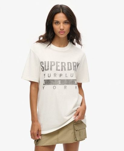 Women's Oversized Surplus Graphic T-Shirt White / Off White - Size: Xxl - Superdry - Modalova