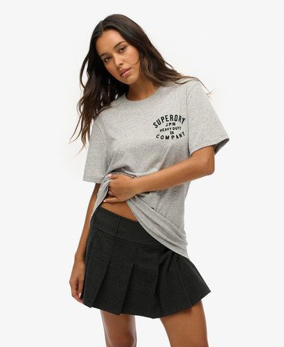 Women's Oversized Machined Goods Workwear T-Shirt Grey / Athletic Grey Marl - Size: L - Superdry - Modalova