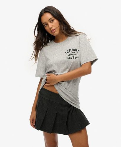 Women's Oversized Machined Goods Workwear T-Shirt Grey / Athletic Grey Marl - Size: XL - Superdry - Modalova