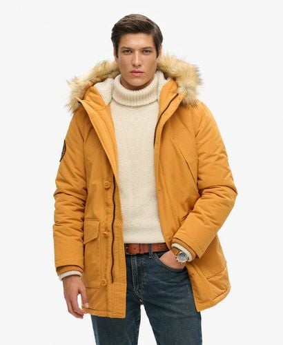 Men's Everest Faux Fur Hooded Parka Coat Yellow / Mustard Yellow - Size: M - Superdry - Modalova