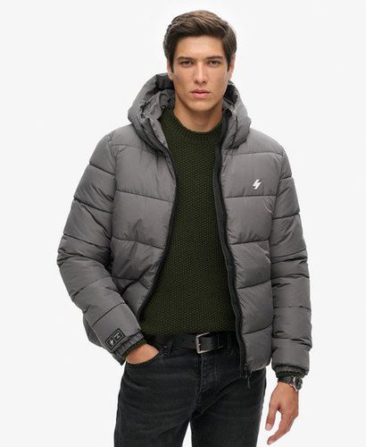 Men's Hooded Sports Puffer Jacket Dark Grey / Dark Slate Grey - Size: L - Superdry - Modalova