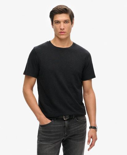 Men's Crew Neck Slub Short Sleeved T-shirt Black - Size: L - Superdry - Modalova