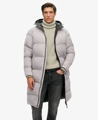 Men's Longline Duvet Coat Light Grey / Flat Grey - Size: XL - Superdry - Modalova